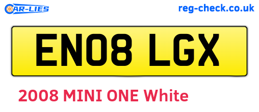 EN08LGX are the vehicle registration plates.