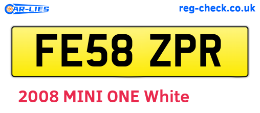 FE58ZPR are the vehicle registration plates.