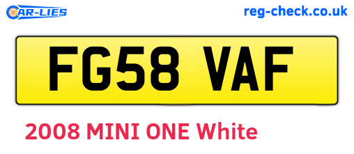 FG58VAF are the vehicle registration plates.