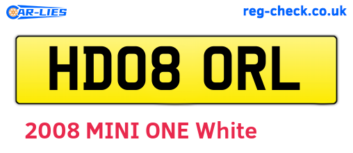 HD08ORL are the vehicle registration plates.