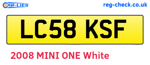 LC58KSF are the vehicle registration plates.