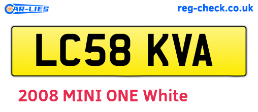 LC58KVA are the vehicle registration plates.