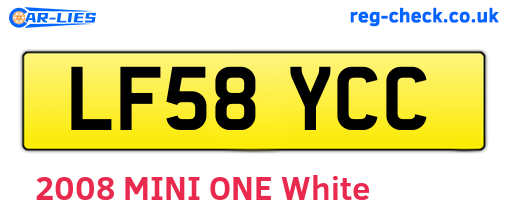 LF58YCC are the vehicle registration plates.