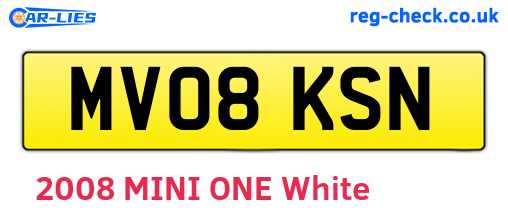 MV08KSN are the vehicle registration plates.