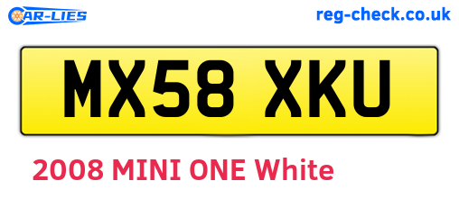 MX58XKU are the vehicle registration plates.