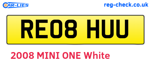 RE08HUU are the vehicle registration plates.
