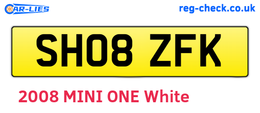 SH08ZFK are the vehicle registration plates.