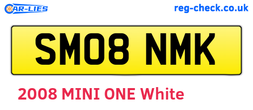 SM08NMK are the vehicle registration plates.