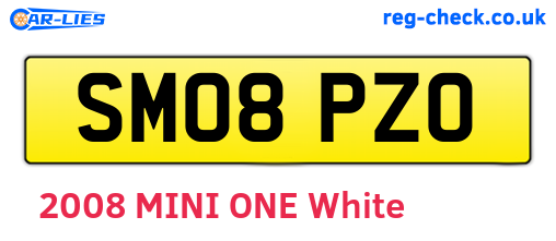 SM08PZO are the vehicle registration plates.