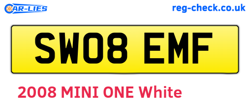 SW08EMF are the vehicle registration plates.