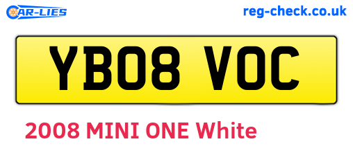 YB08VOC are the vehicle registration plates.