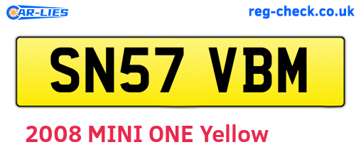 SN57VBM are the vehicle registration plates.