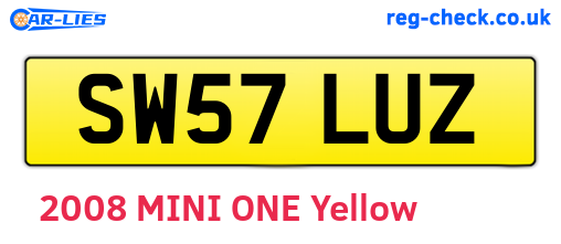 SW57LUZ are the vehicle registration plates.