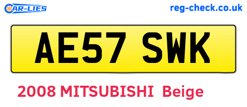 AE57SWK are the vehicle registration plates.