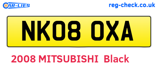 NK08OXA are the vehicle registration plates.