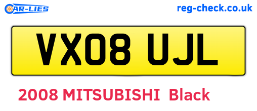 VX08UJL are the vehicle registration plates.