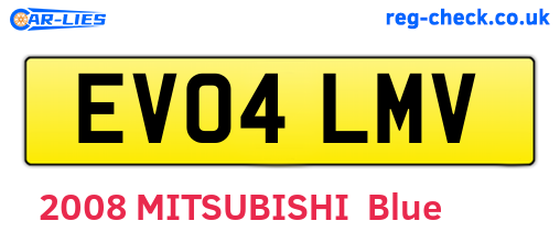 EV04LMV are the vehicle registration plates.
