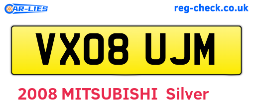 VX08UJM are the vehicle registration plates.