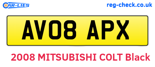 AV08APX are the vehicle registration plates.