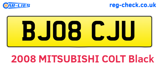 BJ08CJU are the vehicle registration plates.