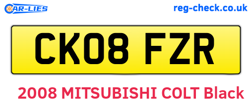 CK08FZR are the vehicle registration plates.