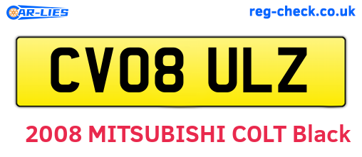CV08ULZ are the vehicle registration plates.