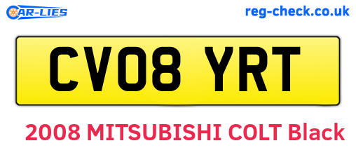 CV08YRT are the vehicle registration plates.