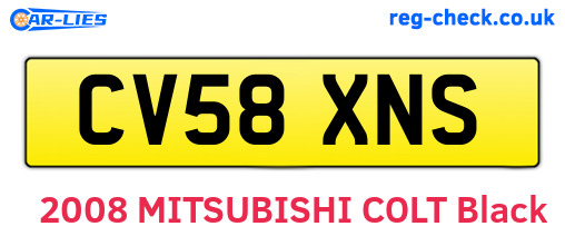 CV58XNS are the vehicle registration plates.