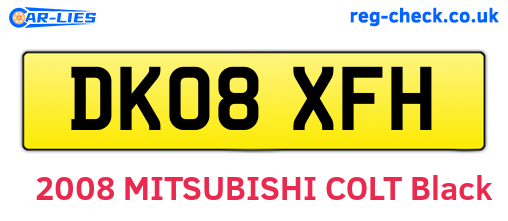 DK08XFH are the vehicle registration plates.