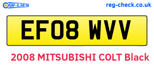 EF08WVV are the vehicle registration plates.