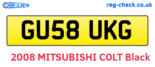 GU58UKG are the vehicle registration plates.