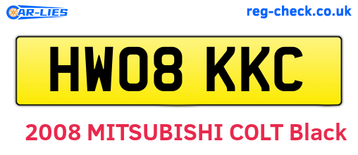 HW08KKC are the vehicle registration plates.