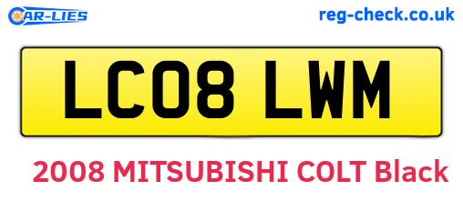 LC08LWM are the vehicle registration plates.