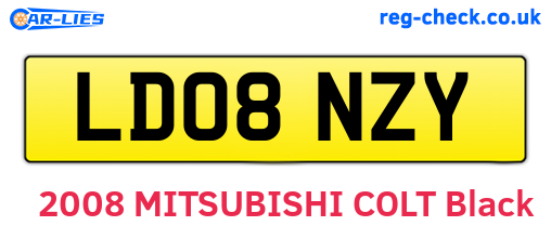 LD08NZY are the vehicle registration plates.
