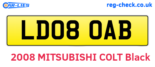 LD08OAB are the vehicle registration plates.