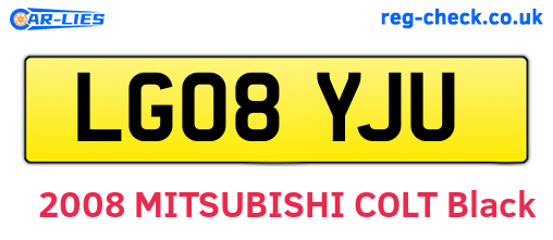 LG08YJU are the vehicle registration plates.