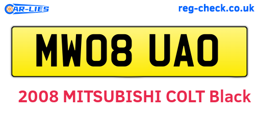 MW08UAO are the vehicle registration plates.