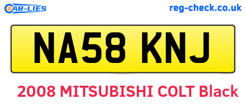NA58KNJ are the vehicle registration plates.