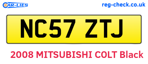 NC57ZTJ are the vehicle registration plates.