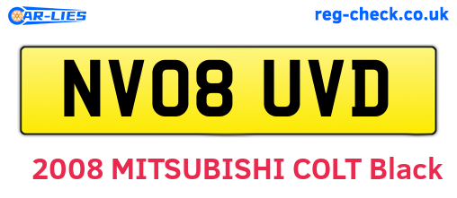 NV08UVD are the vehicle registration plates.