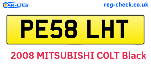 PE58LHT are the vehicle registration plates.
