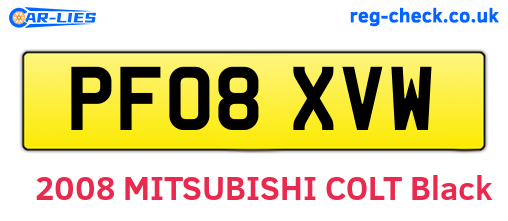 PF08XVW are the vehicle registration plates.