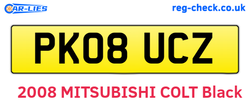 PK08UCZ are the vehicle registration plates.