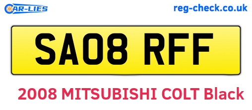 SA08RFF are the vehicle registration plates.