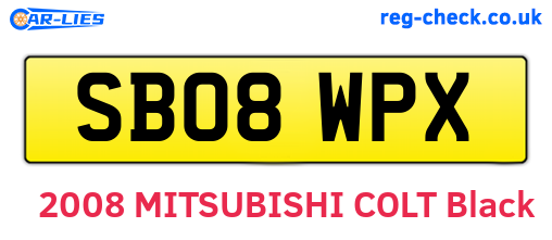 SB08WPX are the vehicle registration plates.