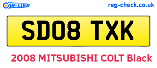 SD08TXK are the vehicle registration plates.