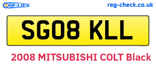 SG08KLL are the vehicle registration plates.