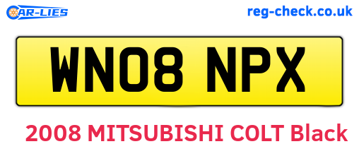 WN08NPX are the vehicle registration plates.