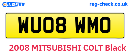 WU08WMO are the vehicle registration plates.