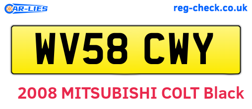 WV58CWY are the vehicle registration plates.